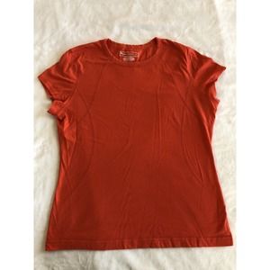 Tek Gear Womens Large Workout Gear Orange T-shirt Stretchy Athletic Activewear